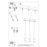 Hanglamp LOOPEZ 3L zwart/chroom