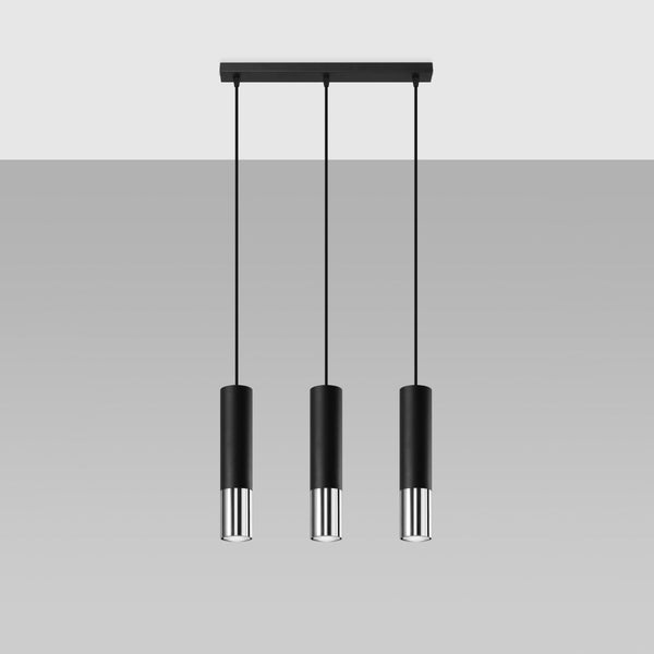 Hanglamp LOOPEZ 3L zwart/chroom