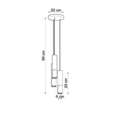 Hanglamp LOOPEZ 3P zwart/chroom