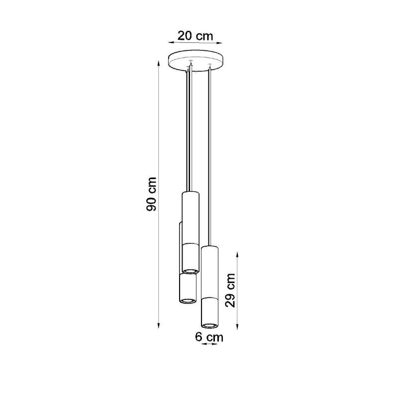 Hanglamp LOOPEZ 3P zwart/chroom