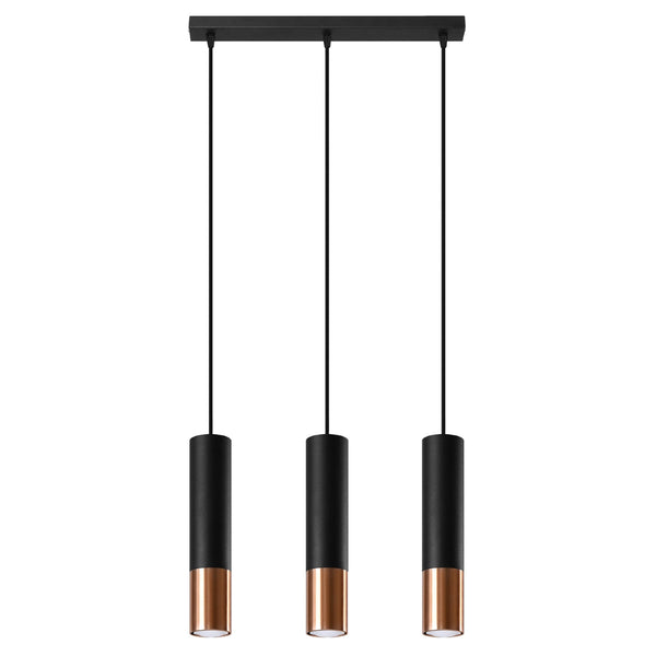 Hanglamp LOOPEZ 3L zwart/koper