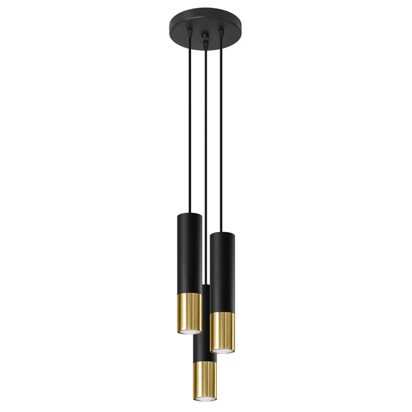 Hanglamp LOOPEZ 3P zwart/goud
