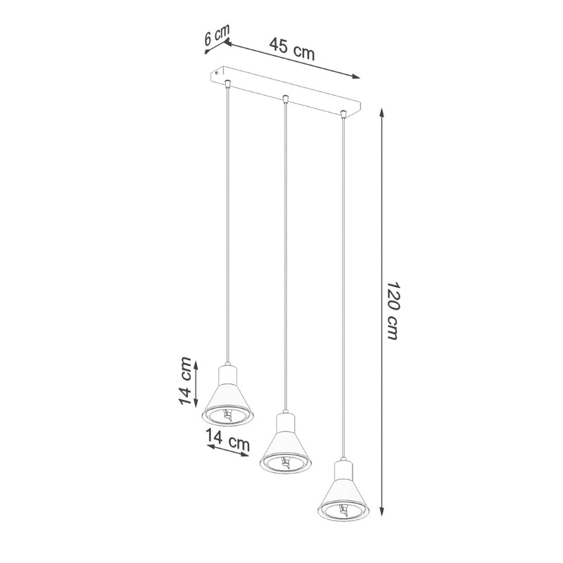 Hanglamp TALEJA 3 zwart [ES111]