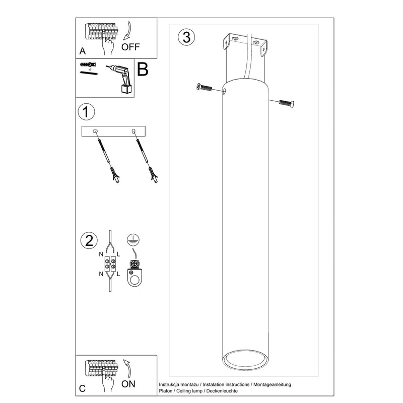 Plafondlamp LAGOS 40 zwart