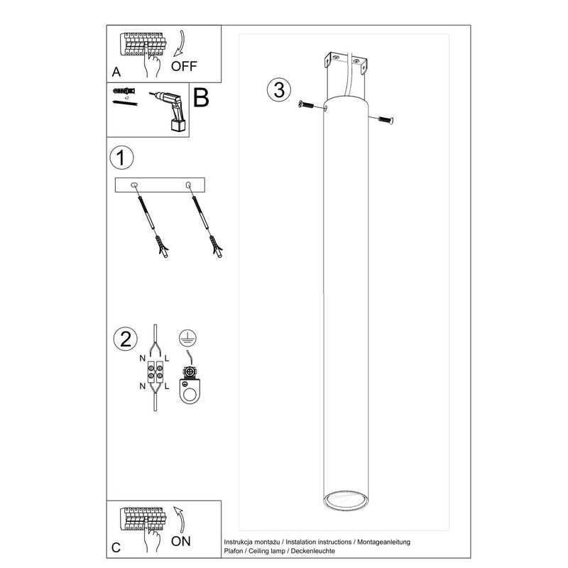 Plafondlamp LAGOS 60 zwart