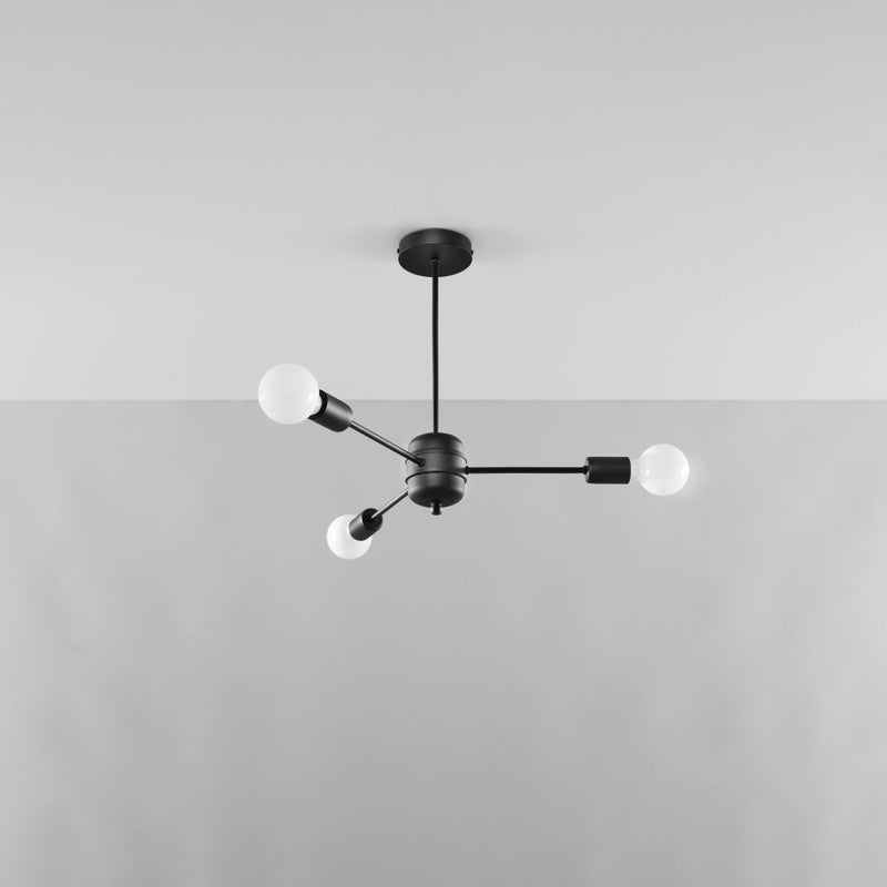Industriële zwarte Kroonluchter LANGO 3