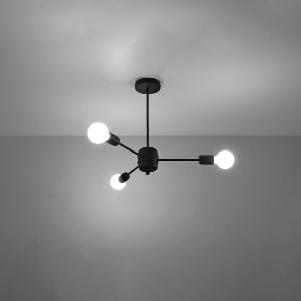Industriële zwarte Kroonluchter LANGO 3