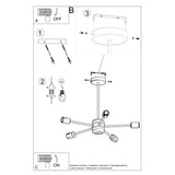 Industriële zwarte Kroonluchter LANGO 5