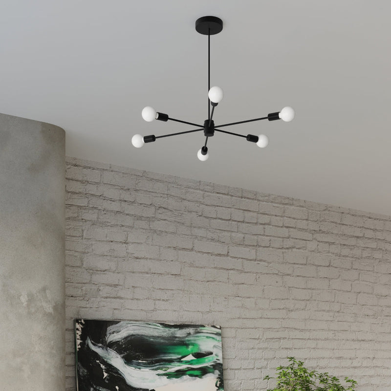 Industriële zwarte Kroonluchter LANGO 5
