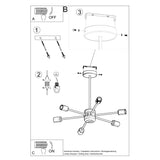 Industriële zwarte Kroonluchter LANGO 6