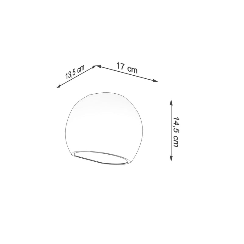 Gelakte wandlamp GLOBE wit glans