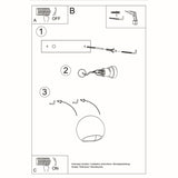 Gelakte wandlamp GLOBE wit glans