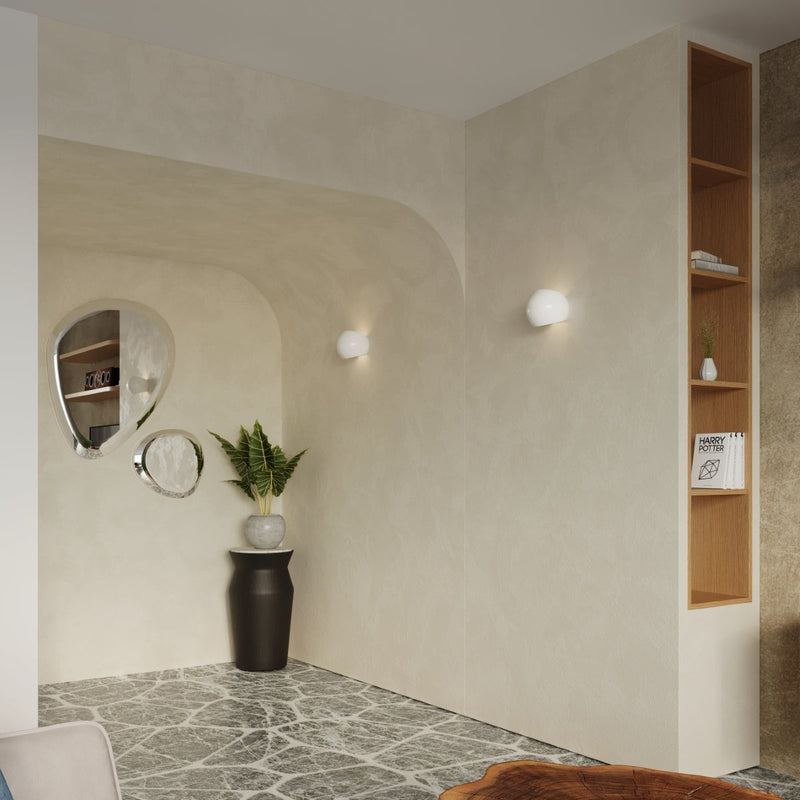 Gelakte wandlamp GLOBE wit glans