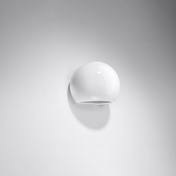 Gelakte wandlamp GLOBE wit glans