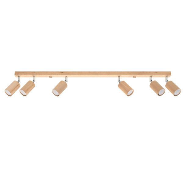 Plafondlamp BERG 6 naturel hout