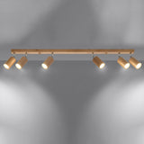 Plafondlamp BERG 6 naturel hout