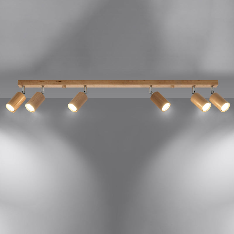 Plafondlamp BERG 6 naturel hout