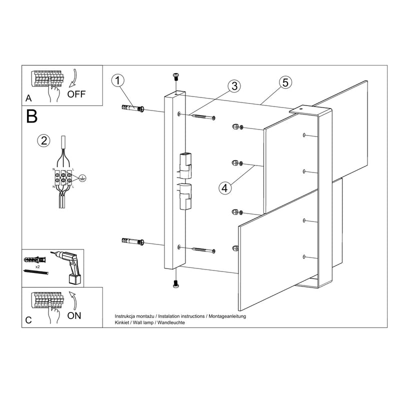 Wandlamp MASSIMO wit