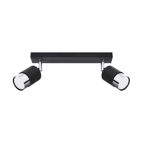 Plafondlamp NERO 2 zwart/chroom