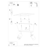 Plafondlamp NERO 2 zwart/chroom