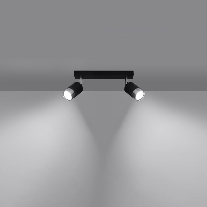 Plafondlamp NERO 2 zwart/chroom