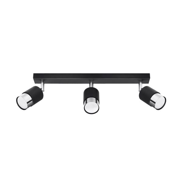 Plafondlamp NERO 3 zwart/chroom