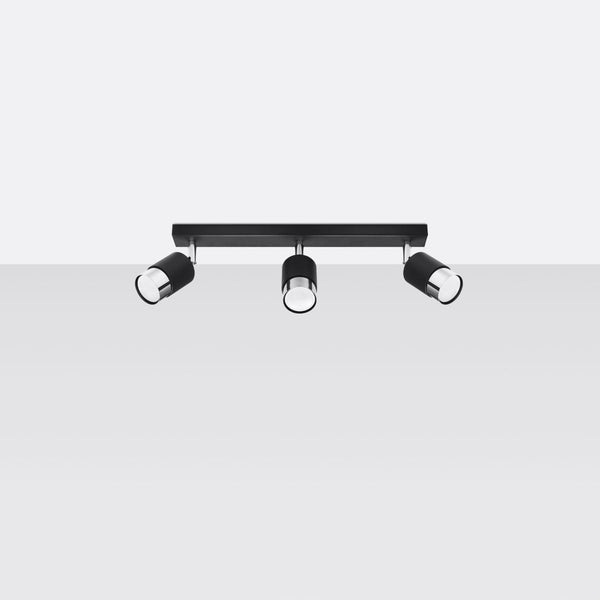 Plafondlamp NERO 3 zwart/chroom