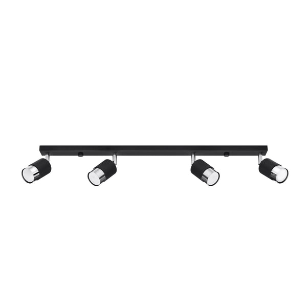 Plafondlamp NERO 4 zwart/chroom