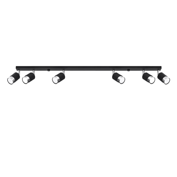 Plafondlamp NERO 6 zwart/chroom