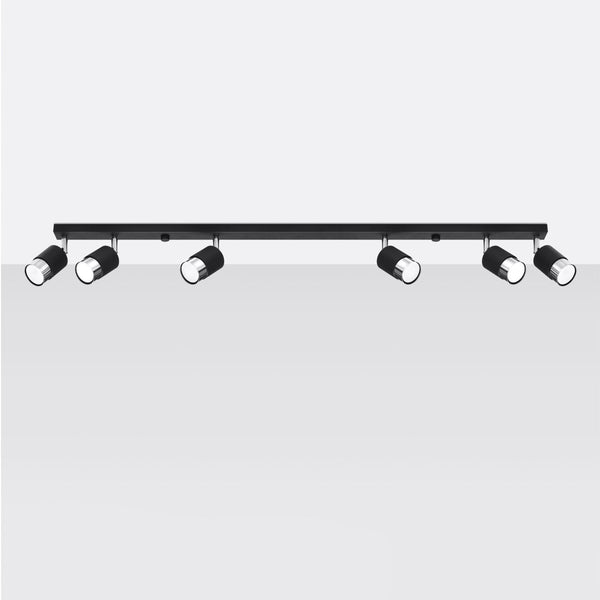 Plafondlamp NERO 6 zwart/chroom