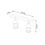 Plafondlamp NERO 2 zwart/goud