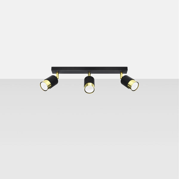 Plafondlamp NERO 3 zwart/goud