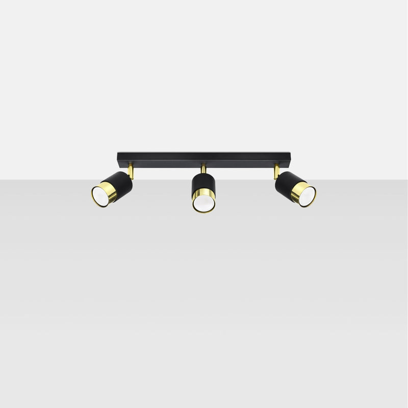 Plafondlamp NERO 3 zwart/goud