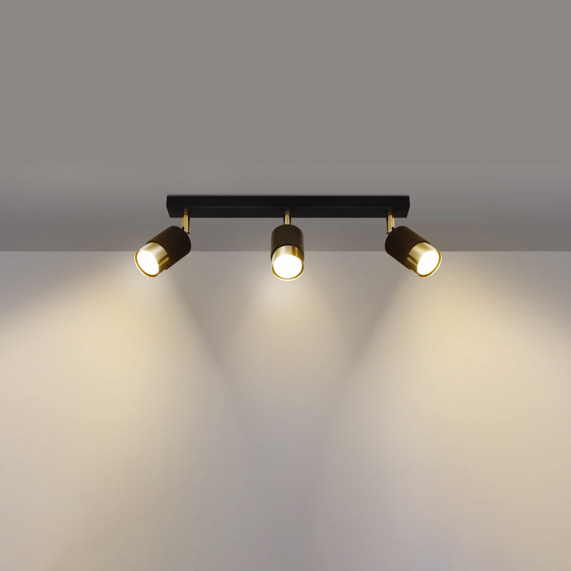 Plafondlamp NERO 3 zwart/goud