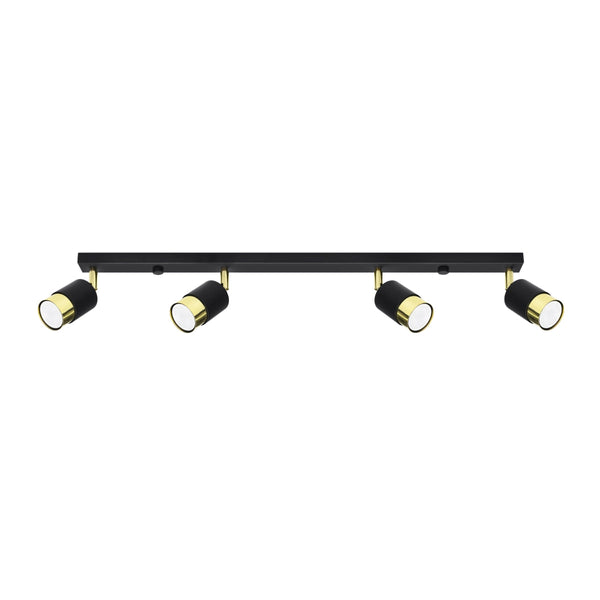 Plafondlamp NERO 4 zwart/goud