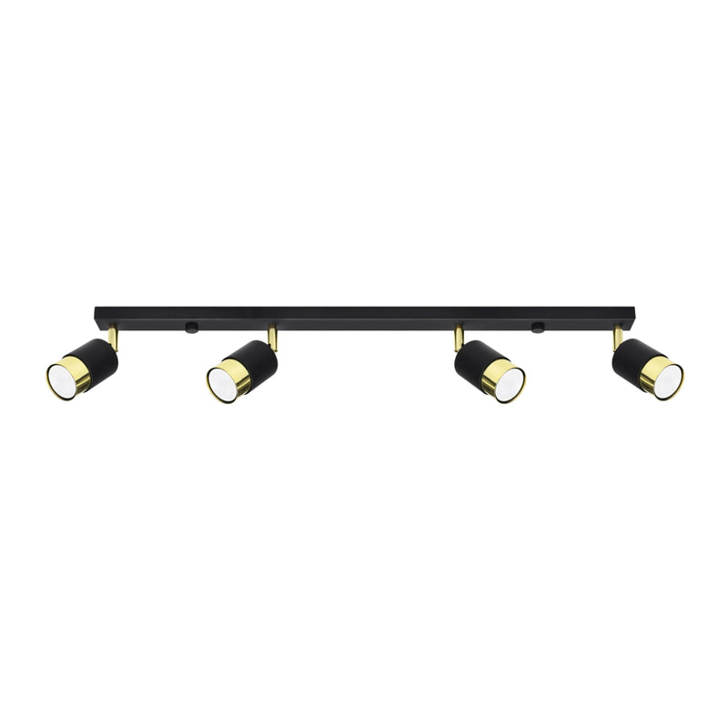 Plafondlamp NERO 4 zwart/goud