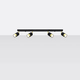 Plafondlamp NERO 4 zwart/goud