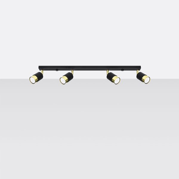Plafondlamp NERO 4 zwart/goud