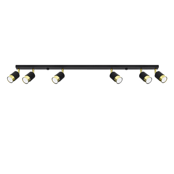 Plafondlamp NERO 6 zwart/goud