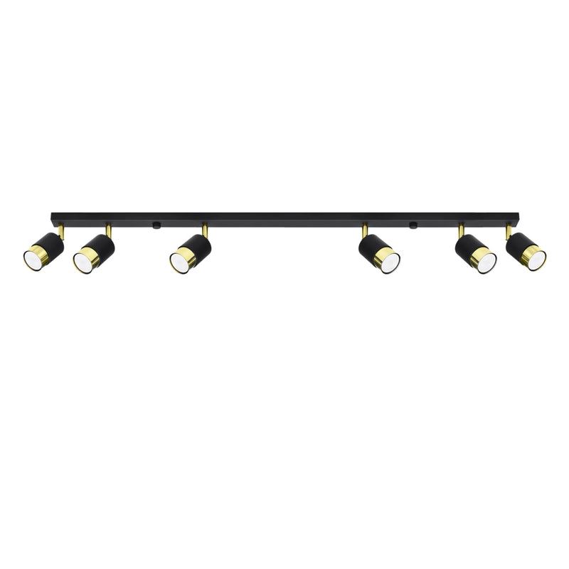 Plafondlamp NERO 6 zwart/goud