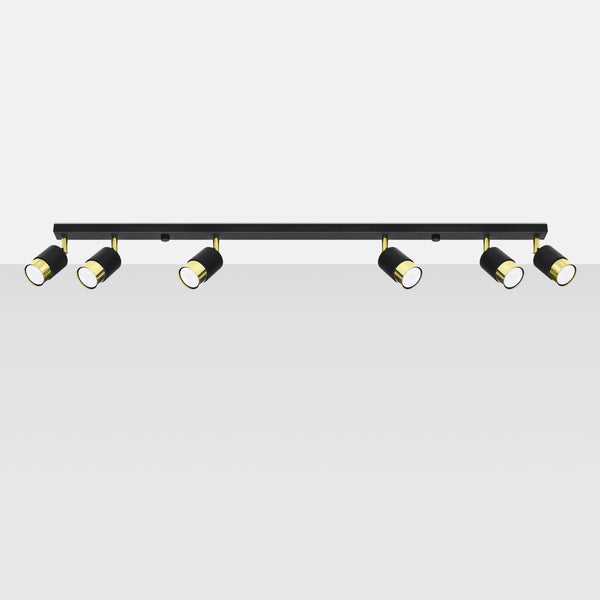 Plafondlamp NERO 6 zwart/goud