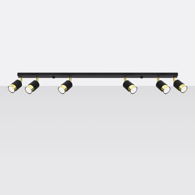 Plafondlamp NERO 6 zwart/goud