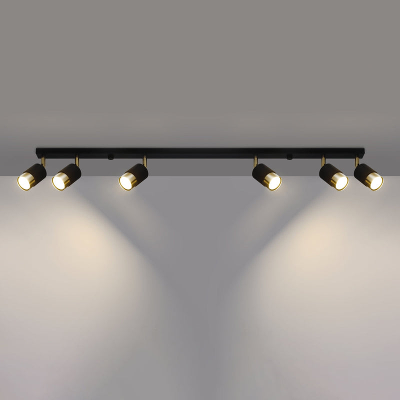 Plafondlamp NERO 6 zwart/goud