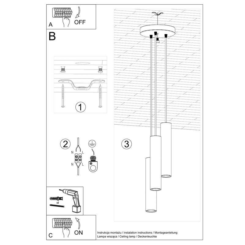 Hanglamp LAGOS 3P wit