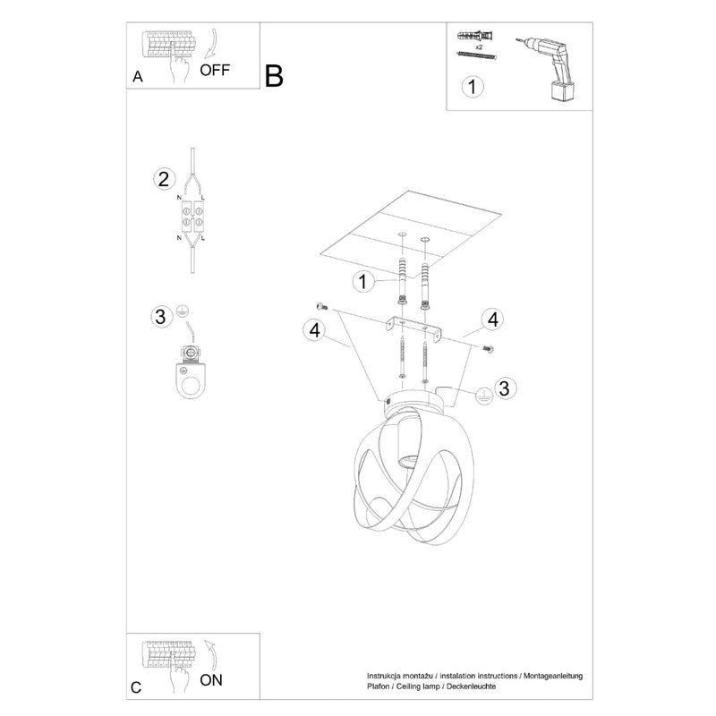 Plafondlamp TULOS wit