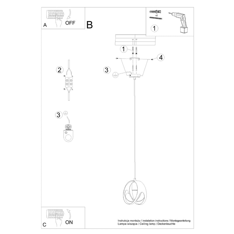 Hanglamp TULOS 1 zwart