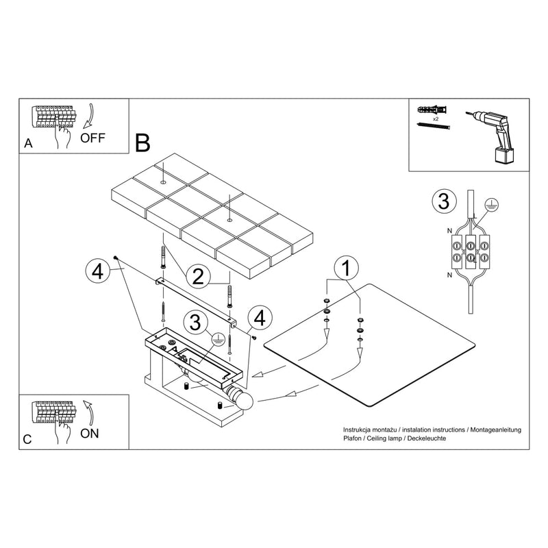 Plafondlamp LAPPO wengé