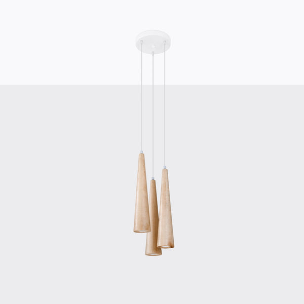 Hanglamp SULA 3P naturel hout