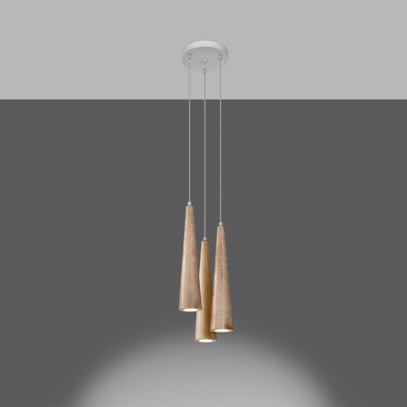 Hanglamp SULA 3P naturel hout