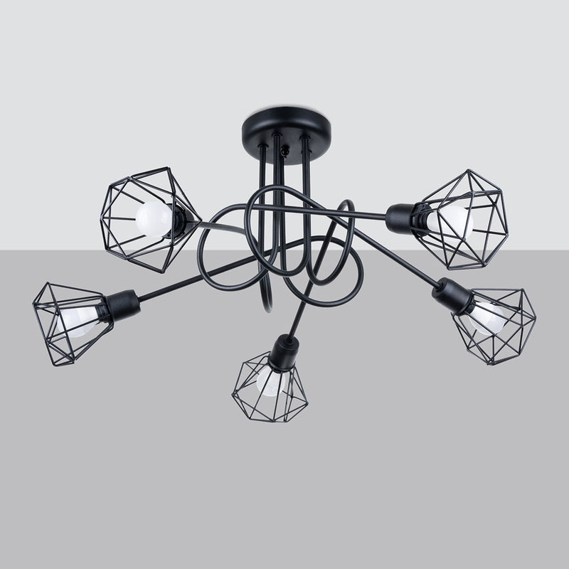 Moderne zwarte Kroonluchter ARTEMIS 5S